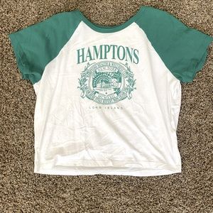 Green and white Hollister shirt size large